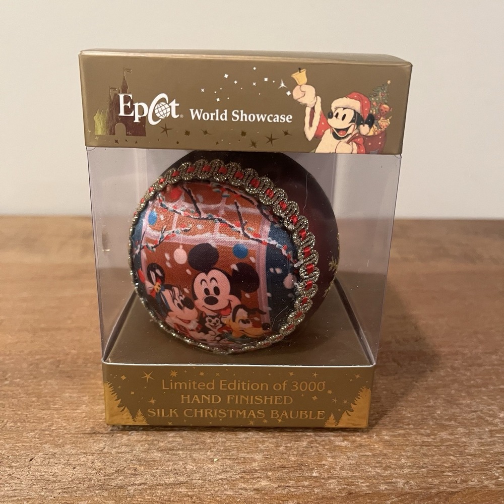 Disney Epcot World Showcase 2016 LE 3000 Silk Christmas Ornament‎ Germany NIB